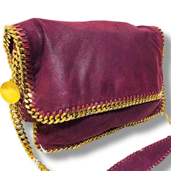 Stella McCartney Handbags - Stella McCartney Falabella Burgundy Purple Shaggy Deer Shoulder Bag Goldtone HW